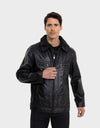 Missioni Men's Classic Leather Fall Jacket | Black